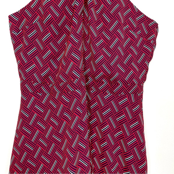 SOLD Banana Republic Wrap Halter Midi Dress Size 6 Basketweave Red - Picture 4 of 11